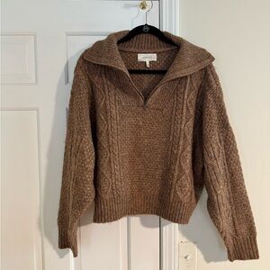 The GREAT Cable Knit Half Zip Sweater